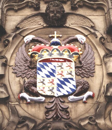 Wappen der Herzöge von Straubing-Holland am Hoogheemraadshap/Deichgrafenamt in Delft/Niederlande (Foto Dorit-Maria Krenn)